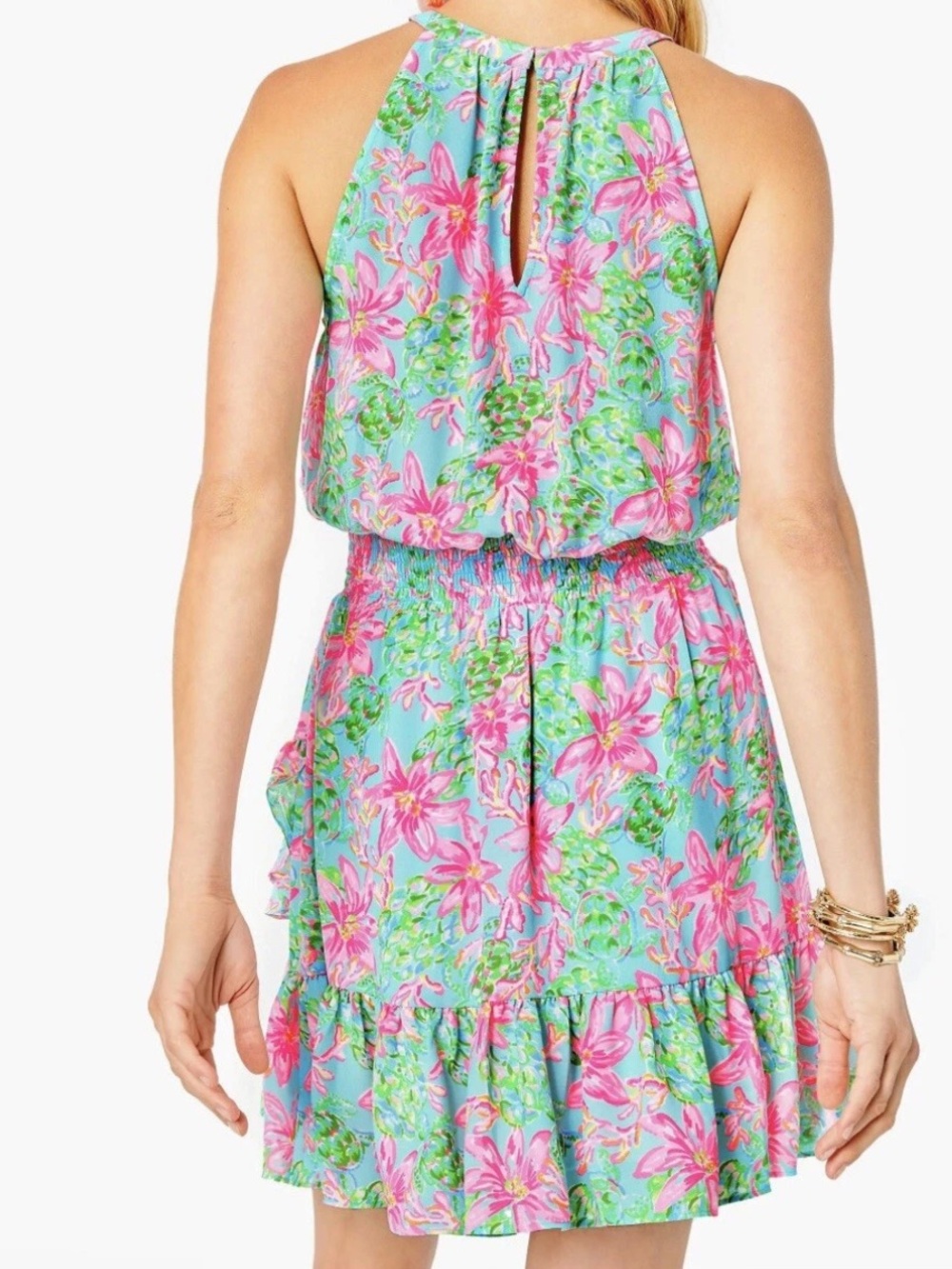 Lilly Pulitzer Sz 6 Pamelyn Dress Surf Blue So Shellegant - Picture 5 of 14